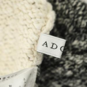 ADORE 22SS イタリー糸スラブインターシャニット カットソー チュニック ハイネック プルオーバー バイカラー 半袖 38 生成り