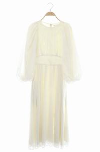 CELFORD 21AW 石井美保 × アンドロージー &ROSY コラボ ドビーシフォンワンピース 長袖 ロング フレア ギャザー 36