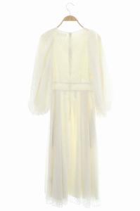 CELFORD 21AW 石井美保 × アンドロージー &ROSY コラボ ドビーシフォンワンピース 長袖 ロング フレア ギャザー 36