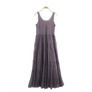 MARIHA Demi-Luxe BEAMS別注 20SS 草原の虹 ティアードロングワンピース  38 パープル