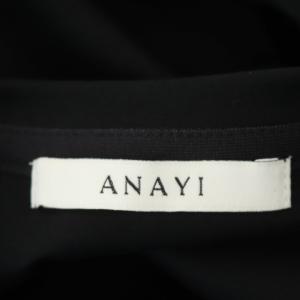 ANAYI 21SS モクロディシシュウソデフリル プルオーバー カットソー 半袖 36 ブラック