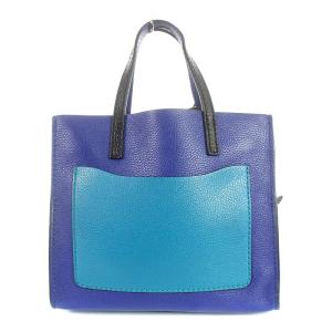 MARC JACOBS グラインド ショルダーバッグ ハンドバッグ 2way レザー ブルー
