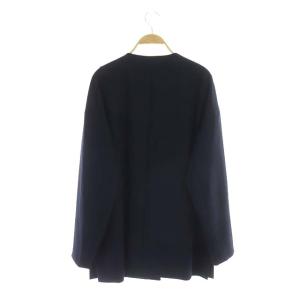 ENFOLD 21SS ダブルクロス2 ミニマルカーデ ジャケット ノーカラー 薄手 36 ネイビー