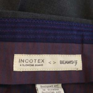 INCOTEX ビームスF別注 SLIM FIT テーパードパンツ センタープレス 46 チャコールグレー