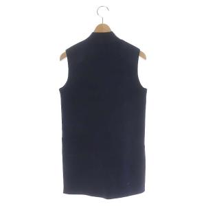 POLO RALPH LAUREN ニット レザーショルダー ハイネック XS ネイビー