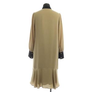 Diagram GRACE CONTINENTAL 20AW ヘムフレアボウタイワンピース ひざ丈 長袖 36 ベージュ ブラック