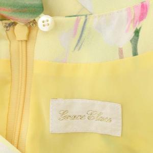 Grace Class 21SS カサブランカプリントドレス ワンピース ロング ノースリーブ リボン F イエロー