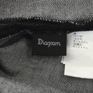 Diagram GRACE CONTINENTAL 20AW デニム刺繍ワンピース 長袖 ロング フレア ベルト付き 36 ダークグレー