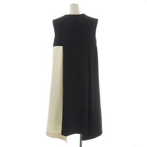 ENFOLD ノースリーブワンピース セミフレア 38 茶 黒