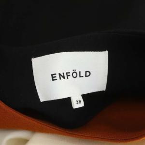 ENFOLD ノースリーブワンピース セミフレア 38 茶 黒