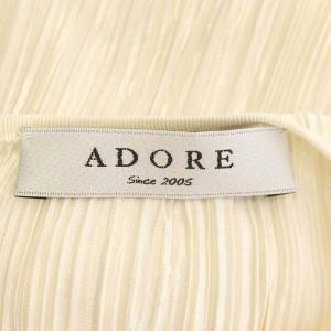 ADORE プリーツワンピース Iライン ロング 五分袖 ベルト付き 38 アイボリー