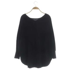 ANAYI 21SS ウール天竺2WAYポンチョプルオーバー ニット セーター 長袖 フレア 38 ネイビー