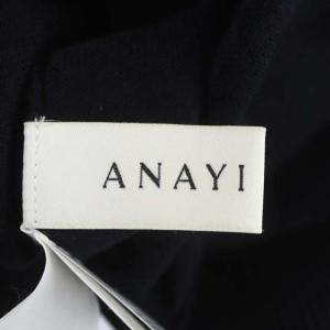 ANAYI 21SS ウール天竺2WAYポンチョプルオーバー ニット セーター 長袖 フレア 38 ネイビー