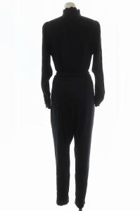 A.P.C. フリルスタンドカラー ジャンプスーツ オールインワン パンツ 総柄 長袖 36 ブラック