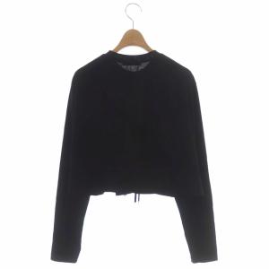 PRADA レースアップカットソー 長袖 S 黒