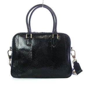 ANYA HINDMARCH small carker snake ハンドバッグ 2way タッセル パイソン柄 レザー 黒