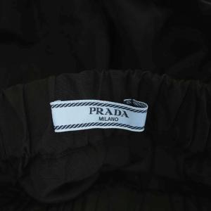 PRADA ミニスカート プリーツ フレア シルク 36 黒 ブラック 21H736