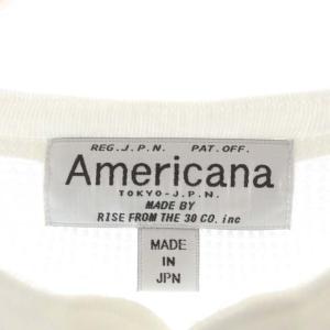 AMERICANA 22SS ワッフル ヘンリー ロングスリーブ Tシャツ カットソー 長袖 プルオーバー ホワイト