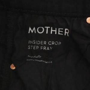 MOTHER INSIDER CROP STEP FRAY ジーンズ ストレート カットオフ ダメージ加工 黒