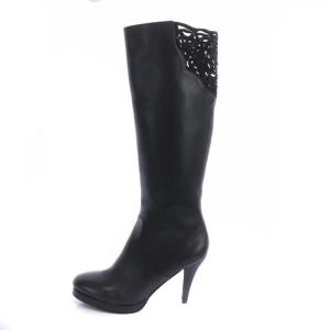 GRACE CONTINENTAL バラデザインビジュー ロングブーツ 38 ブラック