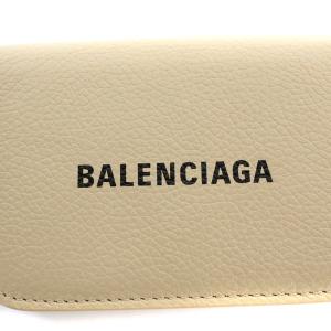 BALENCIAGA キャッシュミニ 財布 三つ折り レザー ベージュ