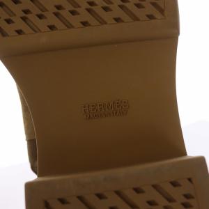 HERMES ヴィオ アンクルブーツ スエード ムートンインナー ケリー鍵付き 24.5cm ブラウン