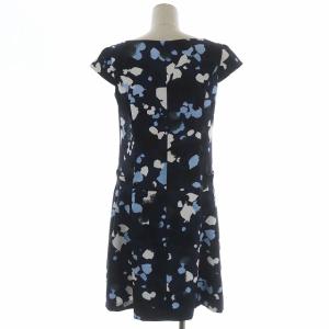 TOCCA 20SS POOLドレス 総柄ワンピース 半袖 膝丈 フレア 2 紺 水色 白