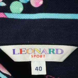 LEONARD ポロワンピース スタンドカラー ハーフジップ 40 マルチカラー