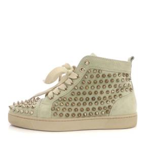 Christian Louboutin LOUIS SPIKES スタッズ ハイカットスニーカー 37.5 24.5cm グレー 3101153
