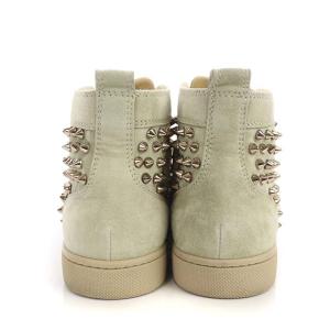 Christian Louboutin LOUIS SPIKES スタッズ ハイカットスニーカー 37.5 24.5cm グレー 3101153
