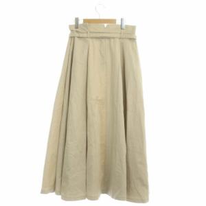 ebure 22SS リンクルコットン タックフレアスカート 38 ベージュ