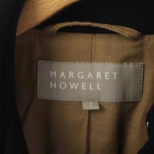 MARGARET HOWELL ウール Pコート ダブル ショート丈 カシミヤ混 1 ブラック