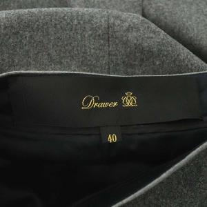 Drawer ウールスカート タイト ひざ丈 切替 40 ダークグレー グレー