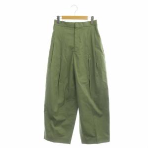 バックギャザータックパンツ ワイド 38 カーキ