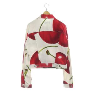 D&G チェリー柄 デニムジャケット ショート丈 M レッド