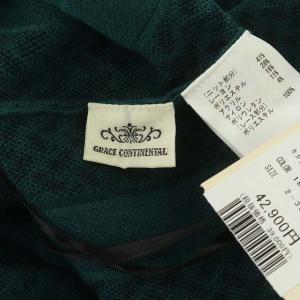 GRACE CONTINENTAL 21AW キカJQプリーツニットワンピース ロング 長袖 レース 36 グリーン ブラック