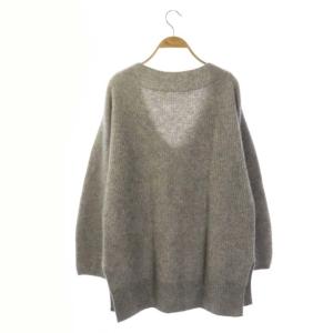 Diagram GRACE CONTINENTAL Vネック畦ニットトップ セーター 長袖 プルオーバー ウール 36 グレー