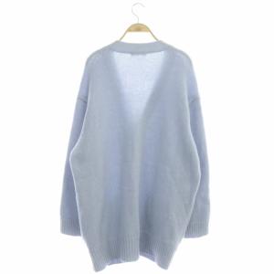 GALERIE VIE ファインウールVネックロングカーディガン S ライトブルー