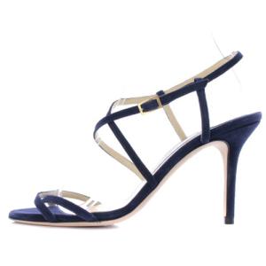 JIMMY CHOO ELAINE スエード ストラップサンダル ピンヒール 36.5 ネイビー