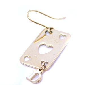 Christian Dior ピアス アクセサリー トランプ ロゴ ゴールド色