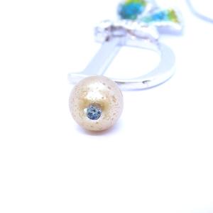 Christian Dior ピアス アクセサリー バタフライ パール Dロゴ シルバー色 緑 グリーン OH