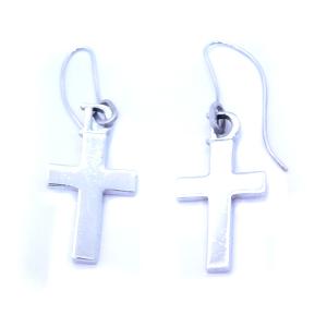 Christian Dior ピアス アクセサリー クロス Dロゴ シルバー色