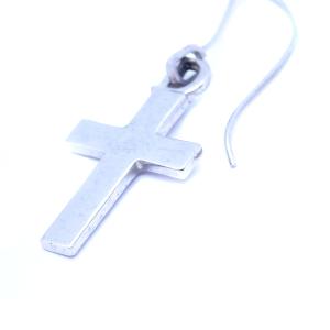 Christian Dior ピアス アクセサリー クロス Dロゴ シルバー色