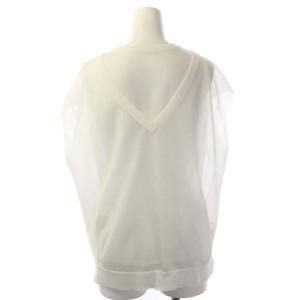 Ameri VINTAGE 20SS LAME TANK VEST SET TOP シアー フレンチスリーブ F ホワイト