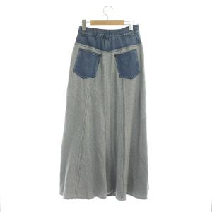 Ameri VINTAGE DENIM DOCKING SWEAT SKIRT マキシスカート ロング デニム スウェット