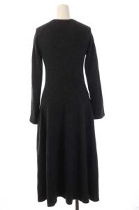 Drawer ニットワンピース ウール カシミヤ 長袖 ロング 2 ダークグレー