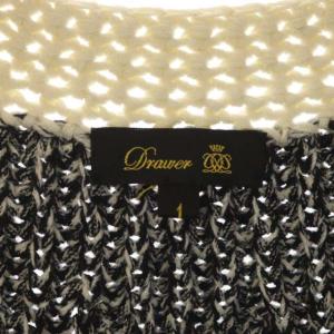 Drawer ウール ミックスニットカーディガン 長袖 Vネック 1 黒 ブラック キナリ