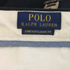 POLO RALPH LAUREN マルチ刺繍 チノ ショートパンツ ハーフ ジッパーフライ 34 紺 ネイビー