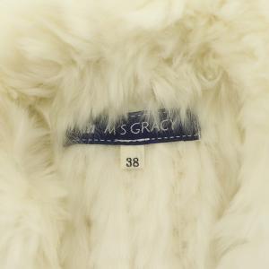 M'S GRACY ラビットファー ケープ ポンチョ ショート丈 38 オフホワイト