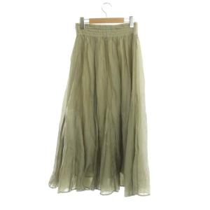 Diagram GRACE CONTINENTAL 21SS シルク綿フレアスカート ギャザー ロング 36 ライトグレージュ
